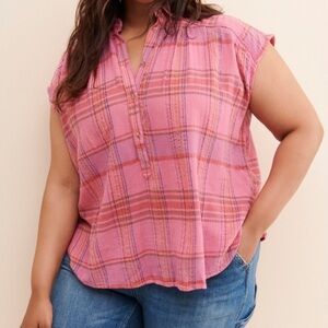 Anthropologie Pilcro Serena Surf Henley Blouse